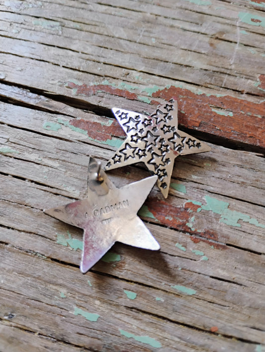 Stamped star earrings