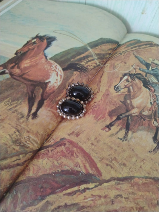 Vintage Mexico 925 Black Onyx Earrings