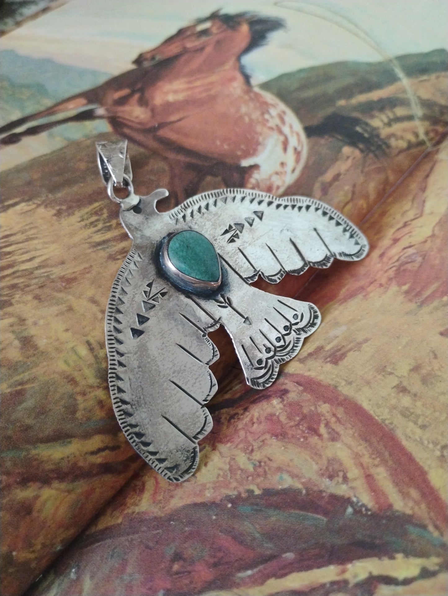 Vintage Sterling Silver with Turquoise Thunderbird