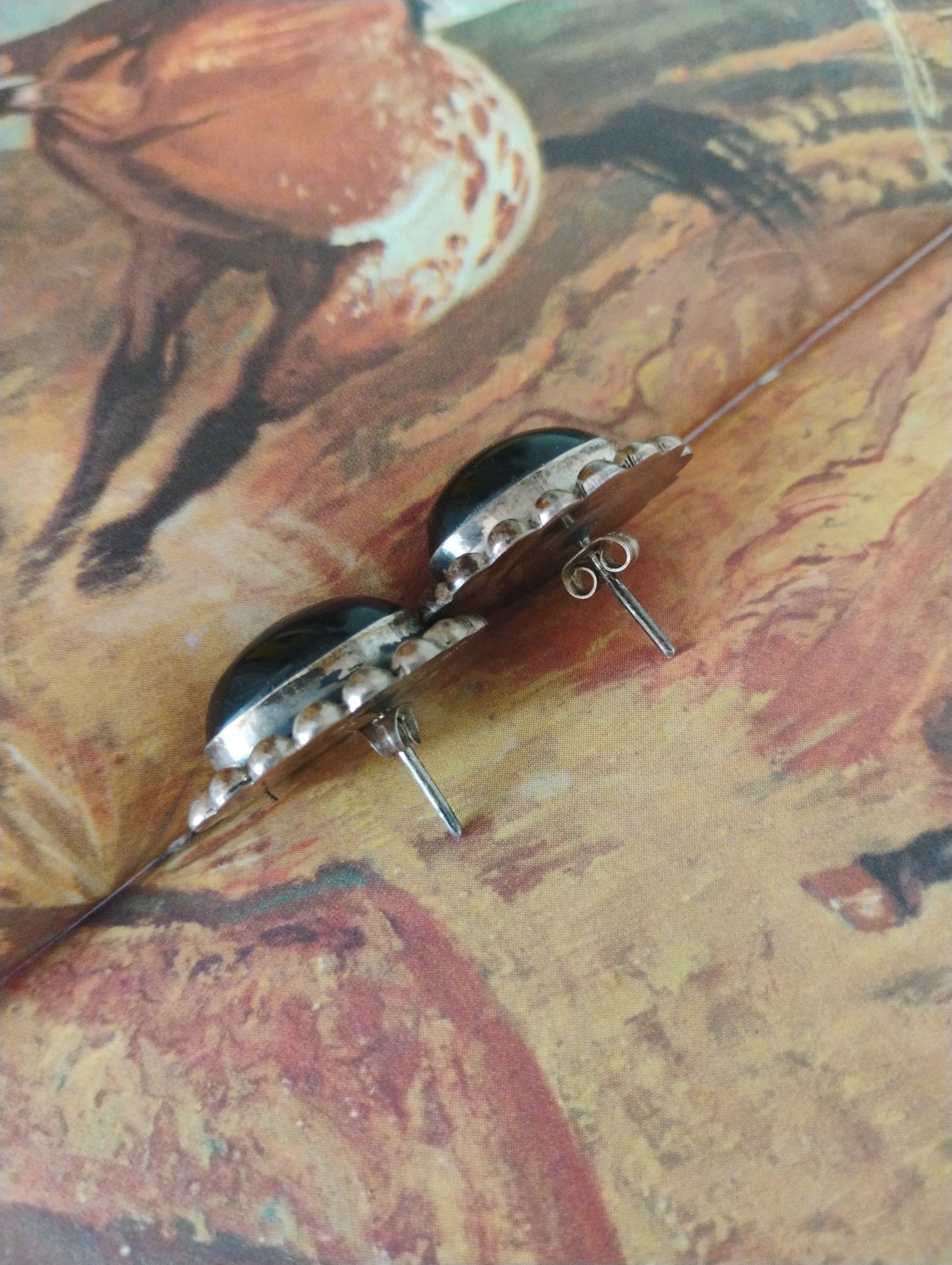 Vintage Mexico 925 Black Onyx Earrings