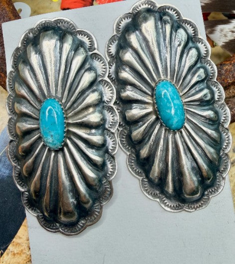 Rita Lee Giant Concho Post Backs with Turquoise