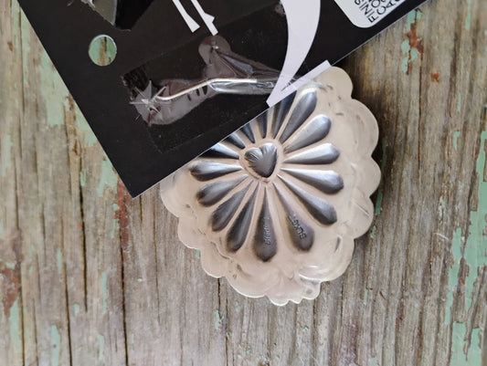 Sterling heart concho earrings