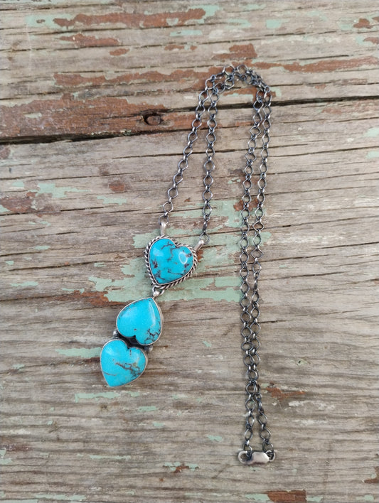Scott Skeets turquoise heart lariat