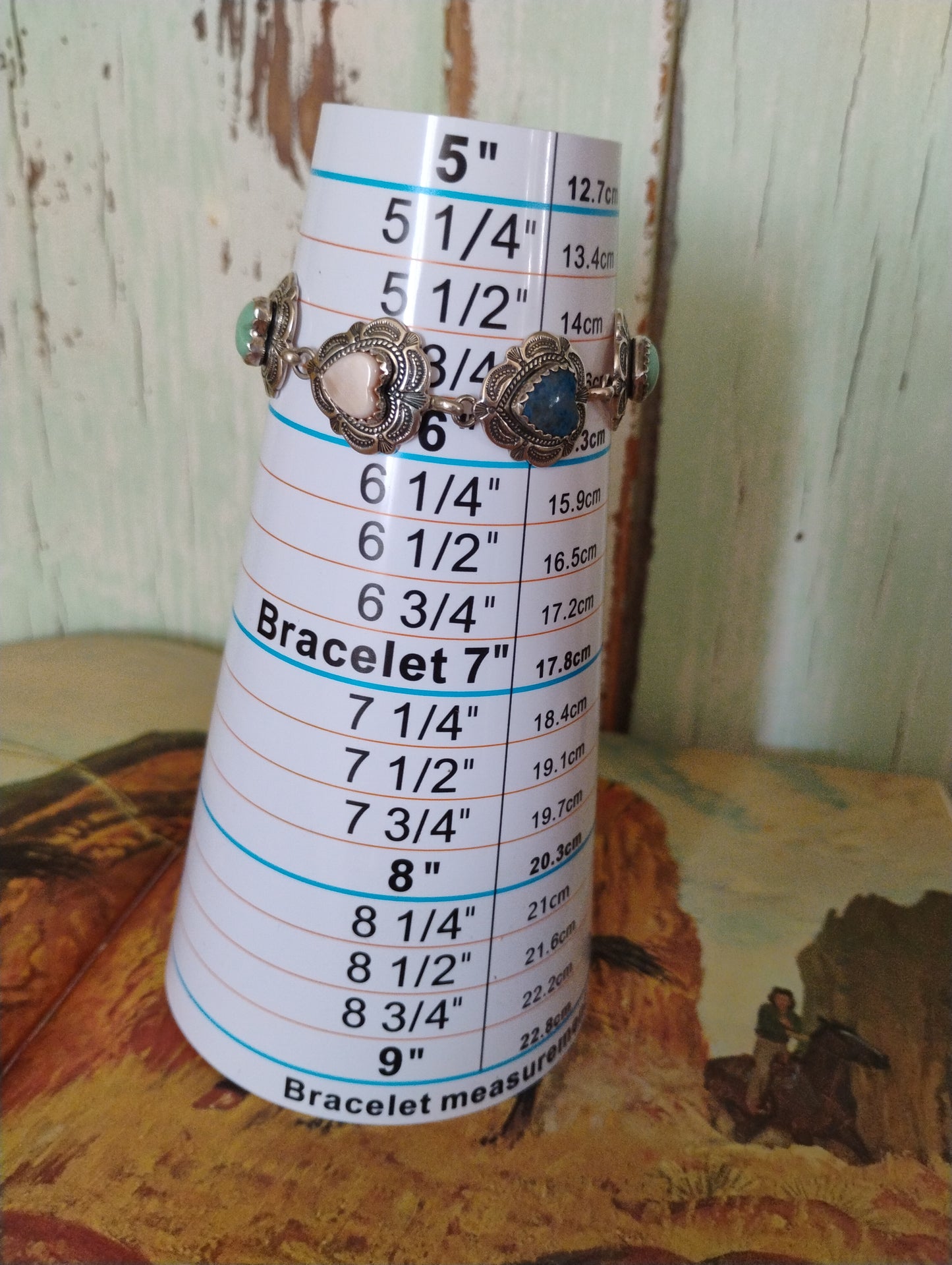 Carolyn Pollack designed gemstone heart link bracelet