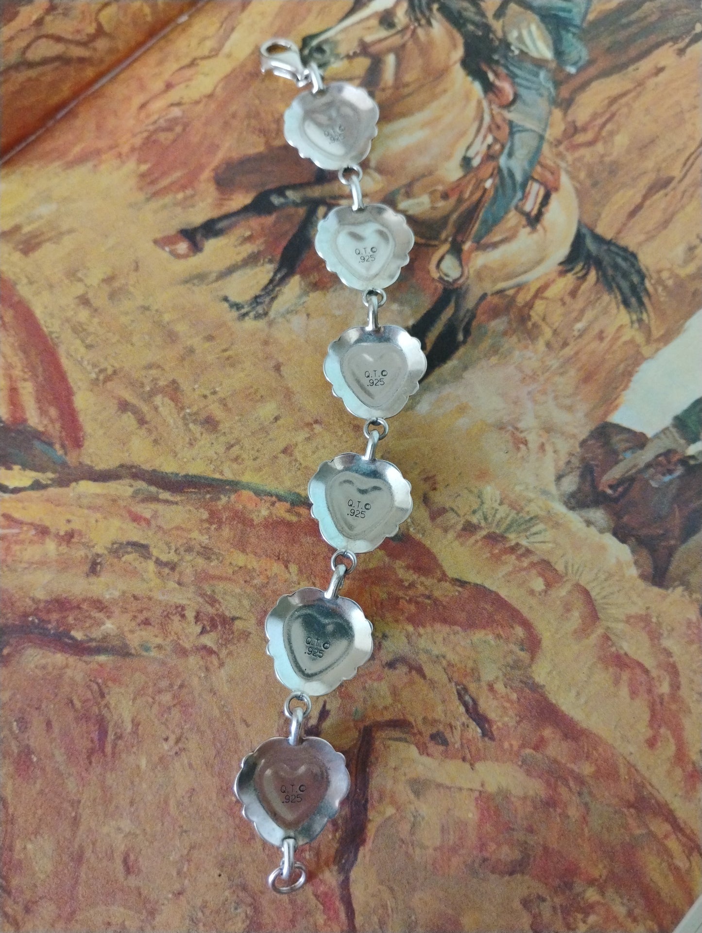 Carolyn Pollack designed gemstone heart link bracelet