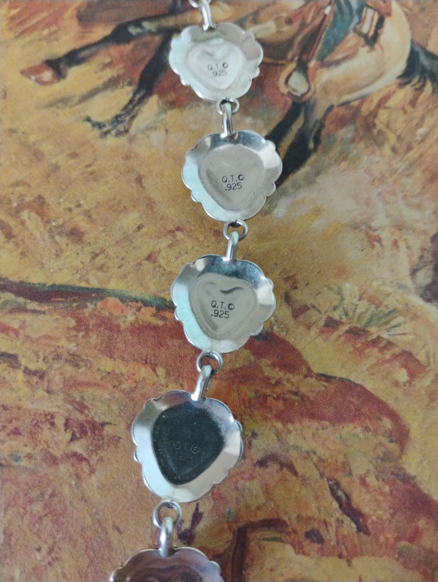 Carolyn Pollack designed gemstone heart link bracelet