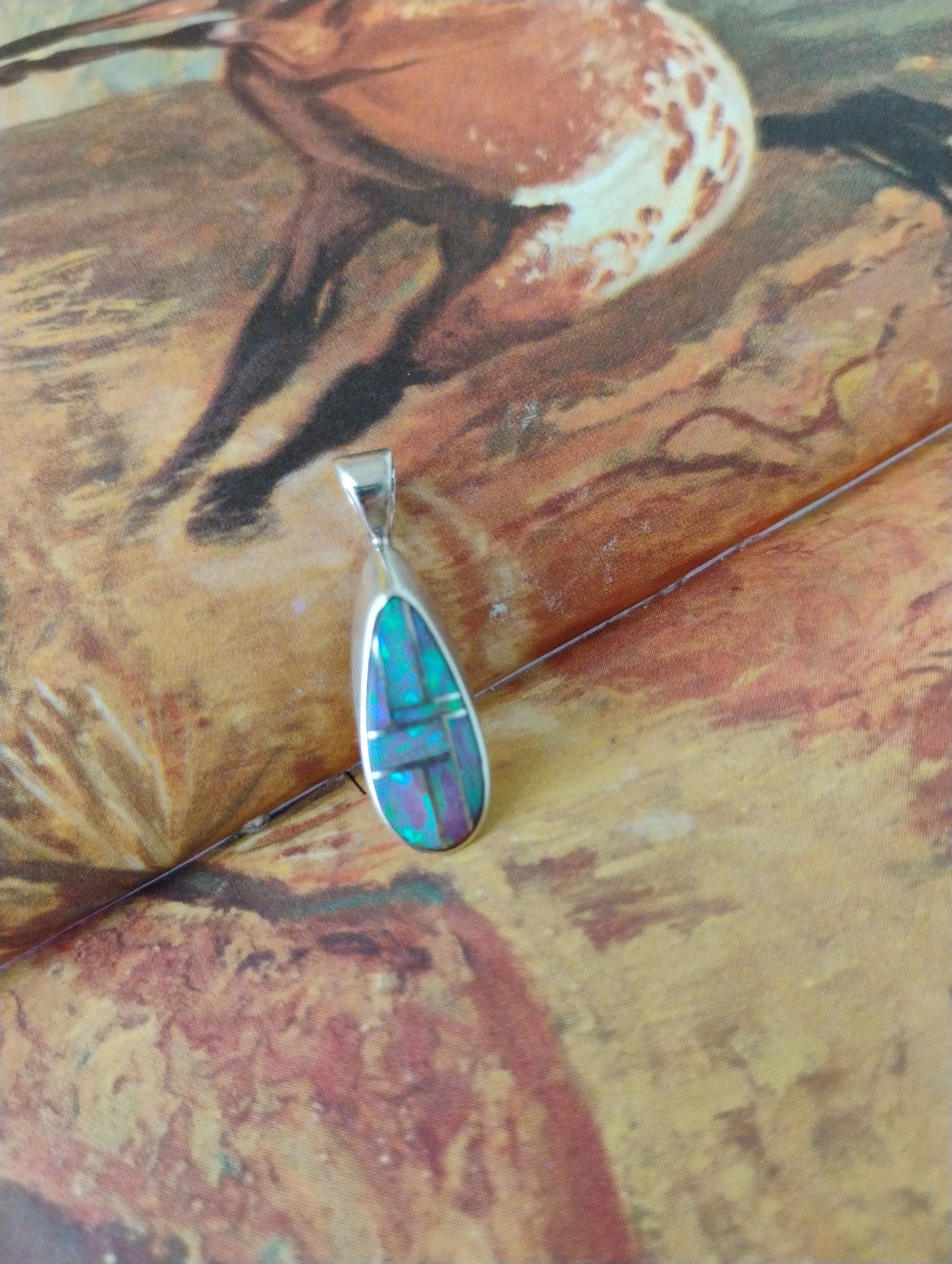 Vintage Native Opal Inlay pendant