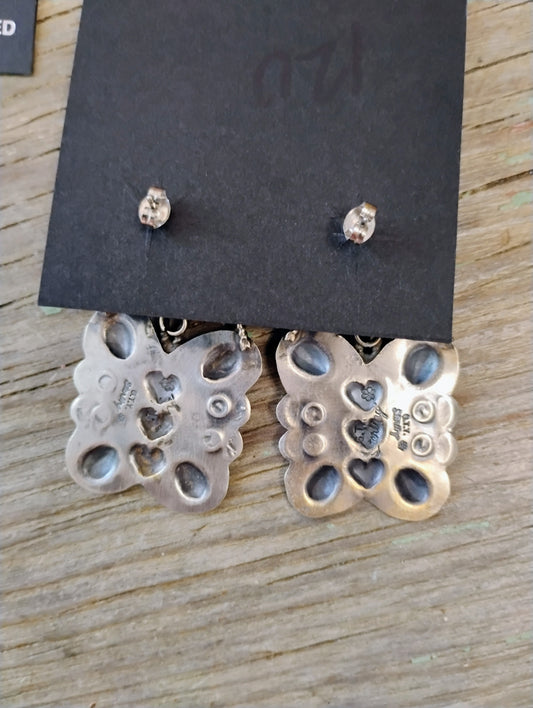 Pink Conch butterfly earrings