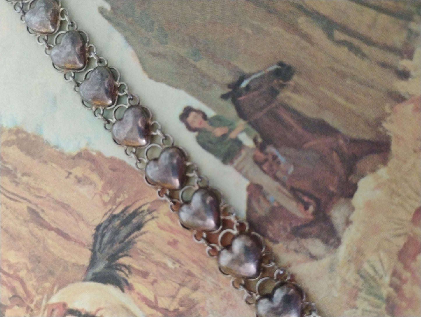Sterling silver heart link bracelet