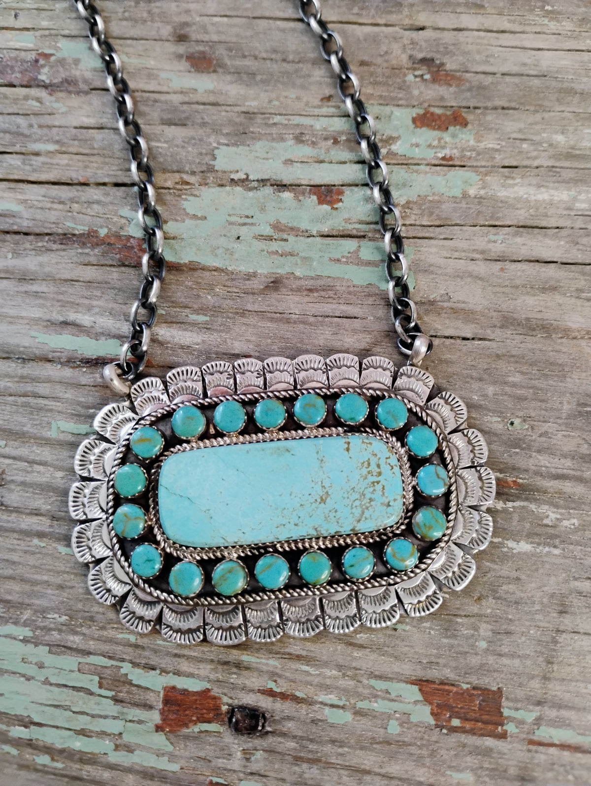 Larry Etsitty bar necklace