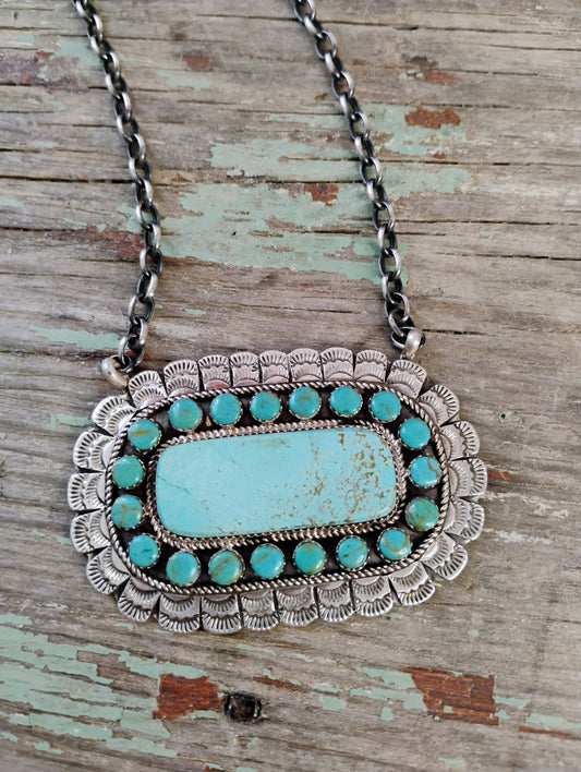 Larry Etsitty bar necklace