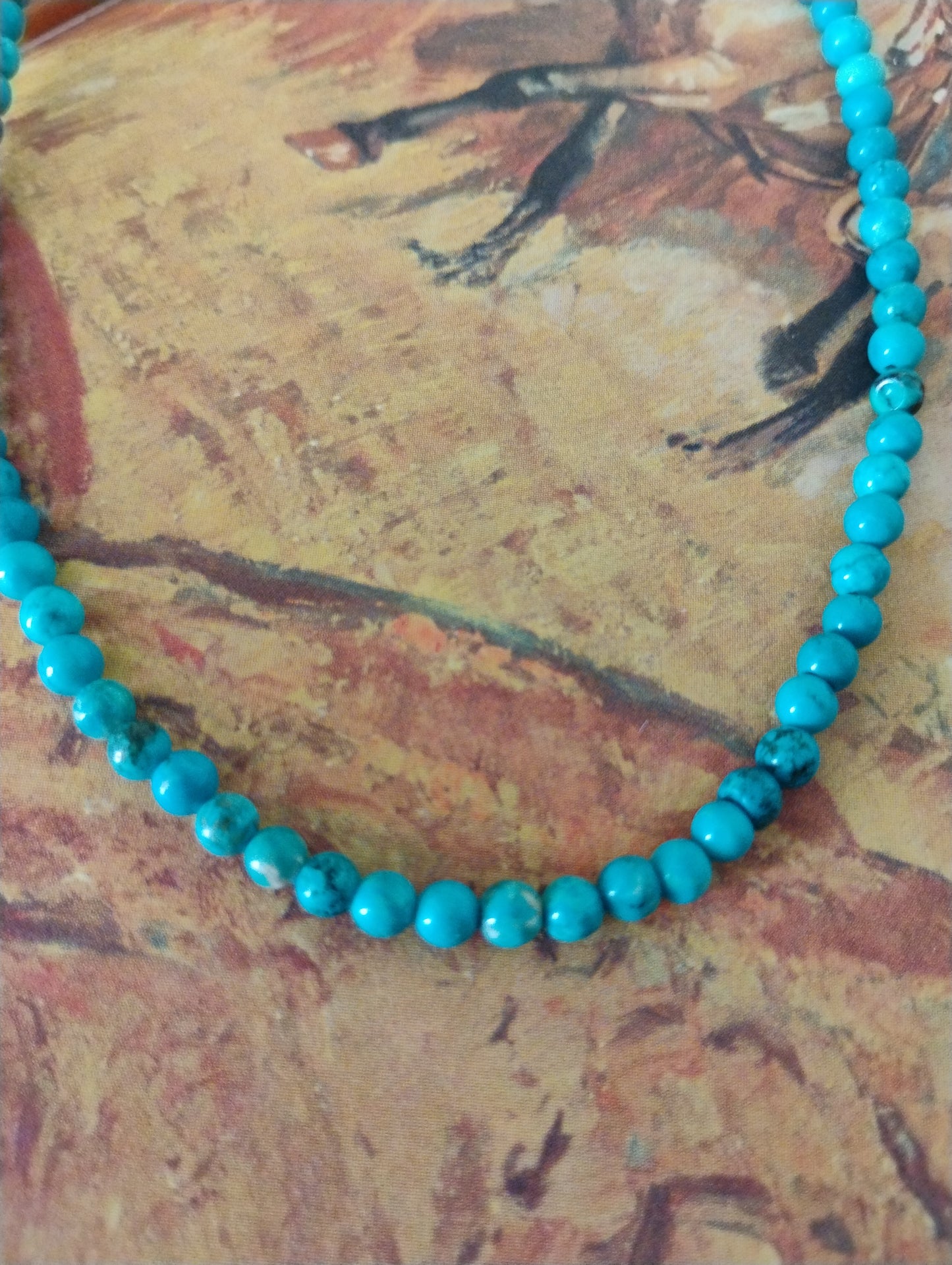 Vintage turquoise 18in beaded necklace