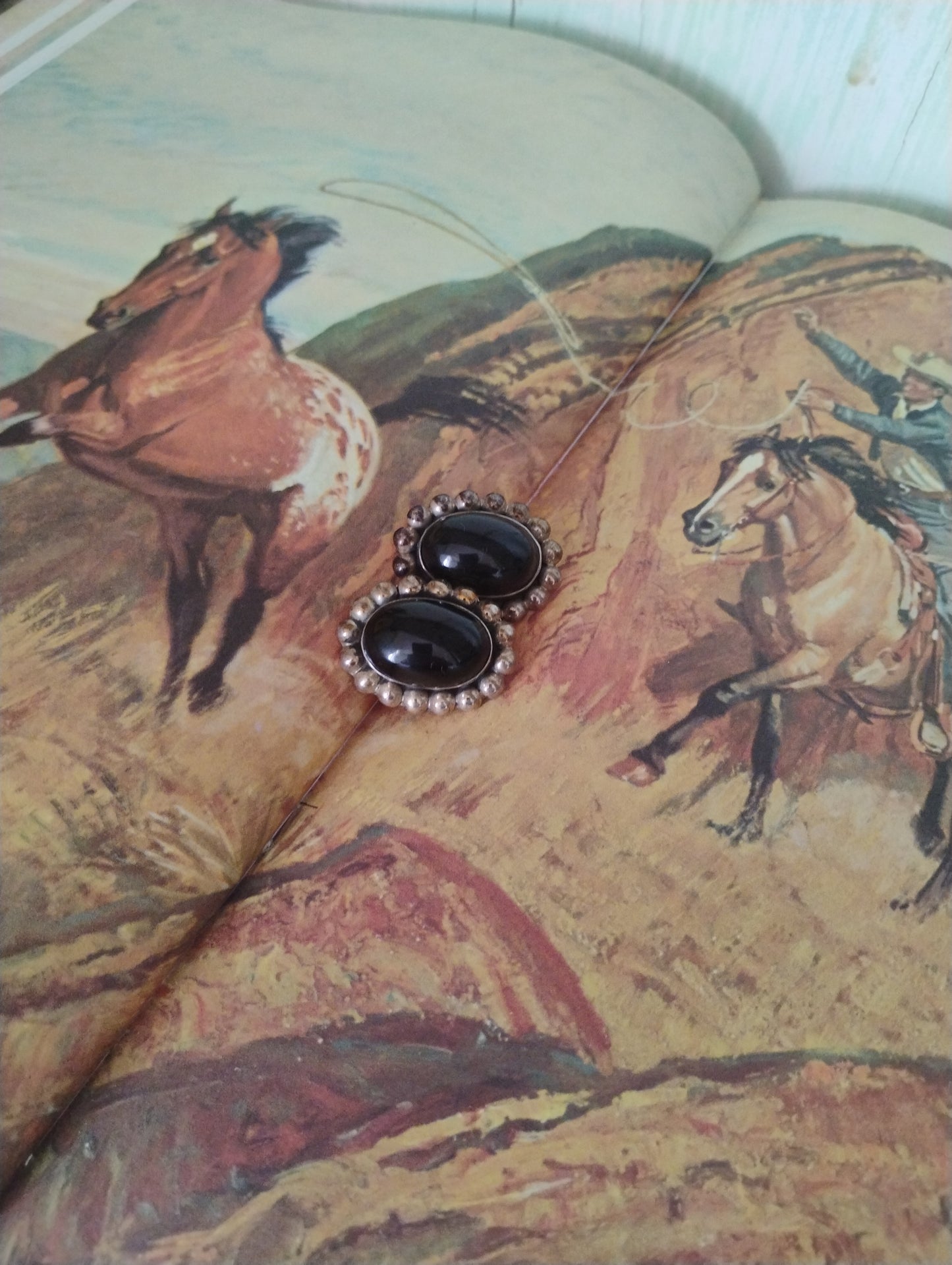Vintage Mexico 925 Black Onyx Earrings