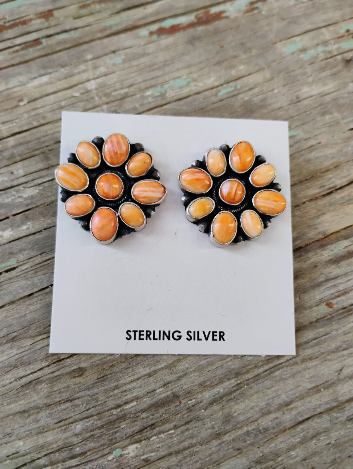 Orange spiney earrings