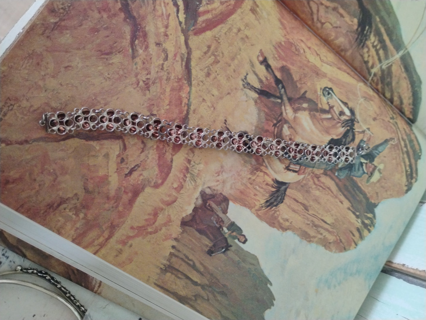 Sterling silver heart link bracelet