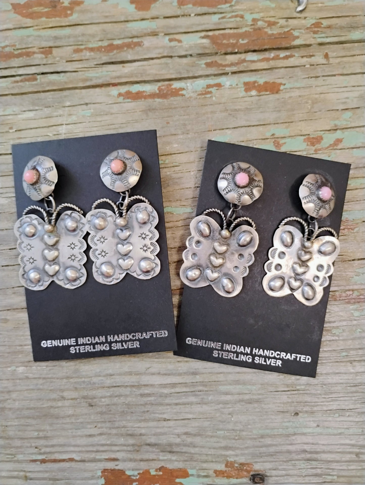 Pink Conch butterfly earrings