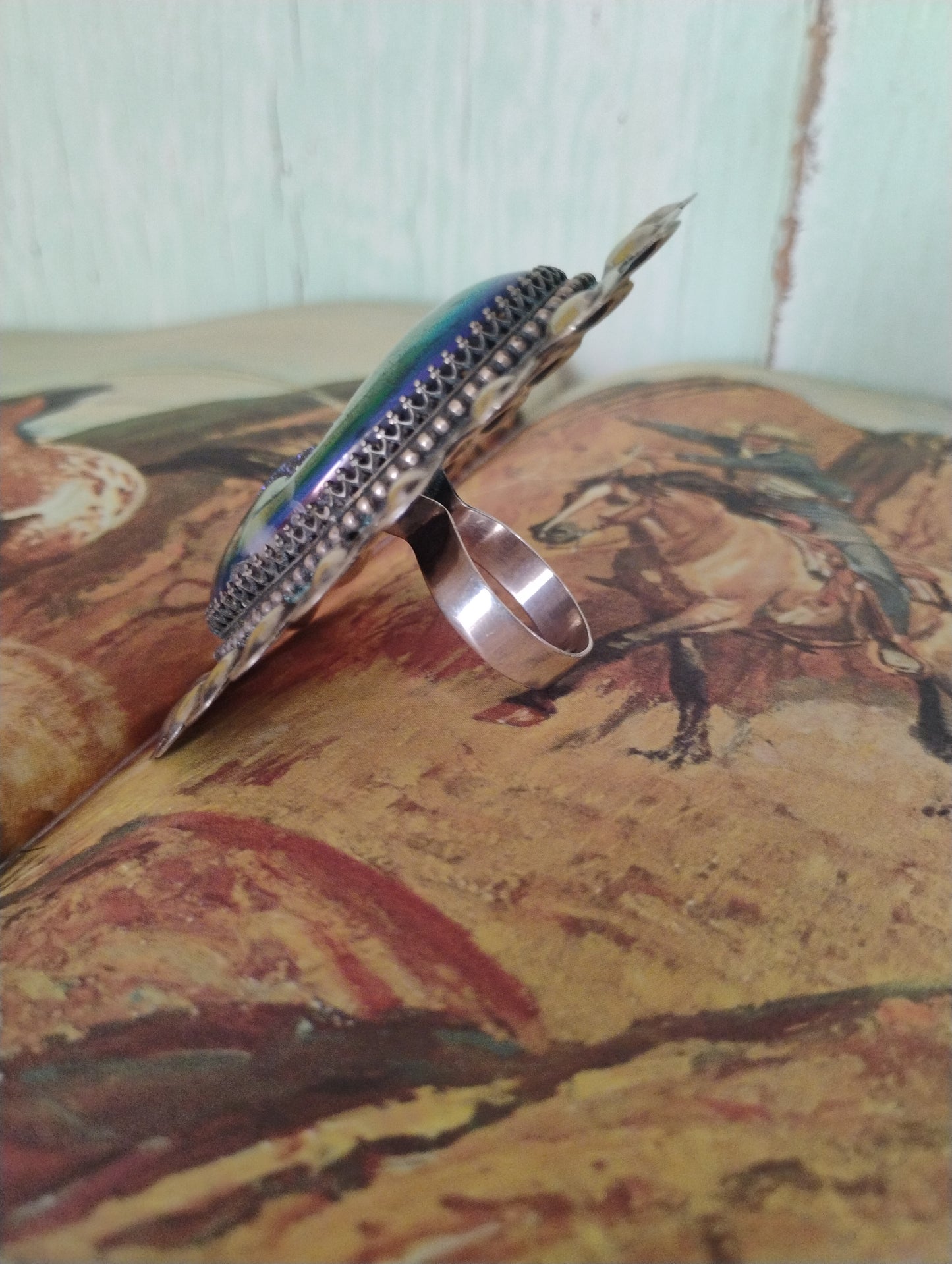 Navajo Made Druzy and Sterling Silver Ring