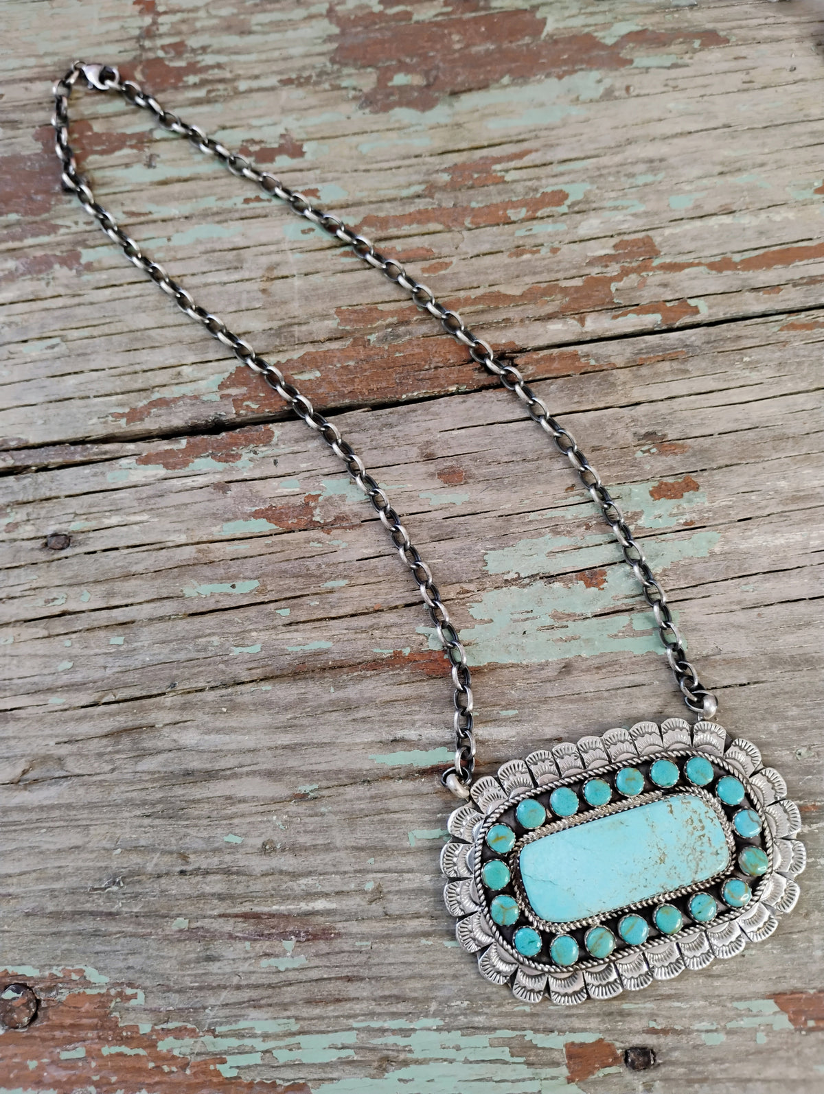 Larry Etsitty bar necklace