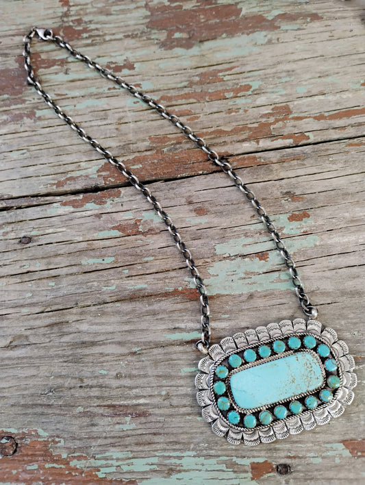 Larry Etsitty bar necklace