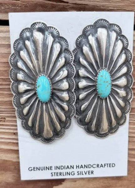 Rita Lee Giant Concho Post Backs with Turquoise